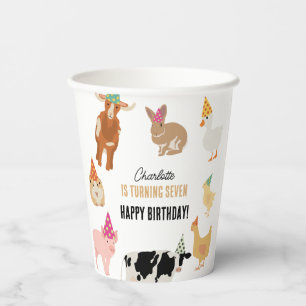 Petting Zoo Party Animals Barnyard Birthday Theme Paper Cups