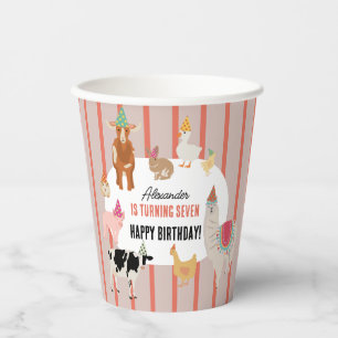 Petting Zoo Party Animals Barnyard Birthday Theme Paper Cups