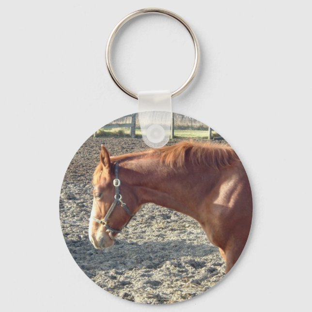 Petty Chestnut Horse Key Ring (Front)