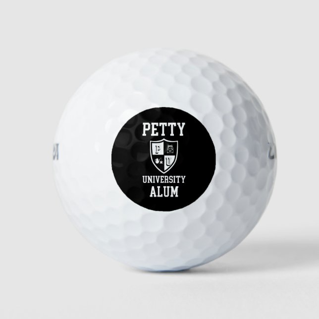 Petty University Alum grad alma mater funny Golf Balls (Front)