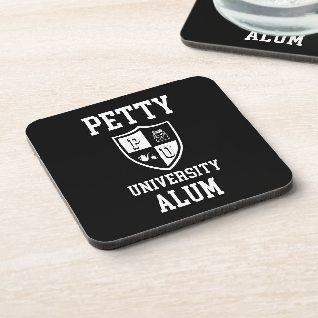 Petty University Alum grad sarcastic alma mater  Coaster (Left Side)