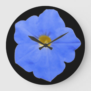 Petunia Blue and Yellow Wall Clock