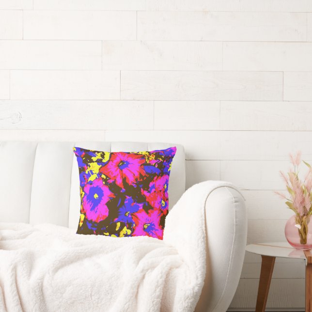 PETUNIA FLOWERS ABSTRACT CUSHION (Couch)
