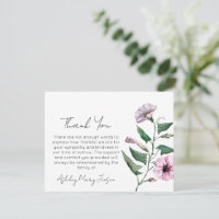 Petunia | Funeral Thank You Card Bereavement
