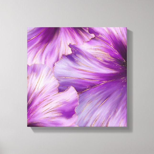 Petunia golden flow abstract canvas print (Front)