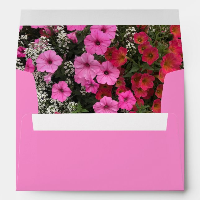 Petunia Pink Interior Return Address Pretty Card Envelope (Back (Bottom))