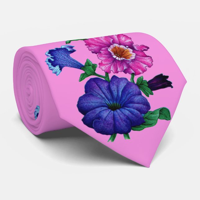 petunia print  tie (Rolled)