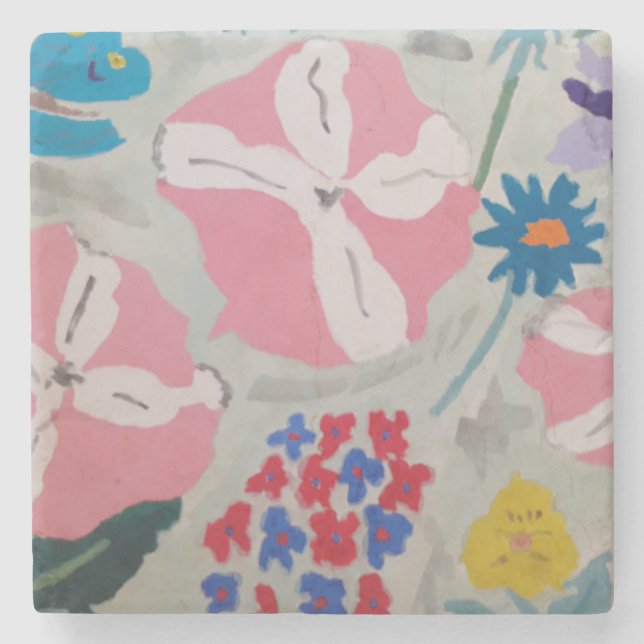 Petunia & Summer Flowers Stone Coaster (Front)