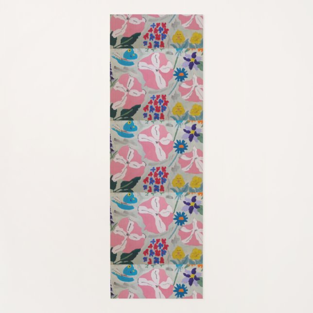 Petunia & Summer Flowers Yoga Mat (Front)