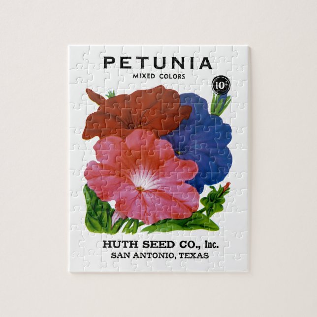 Petunia Vintage Seed Packet Jigsaw Puzzle (Vertical)