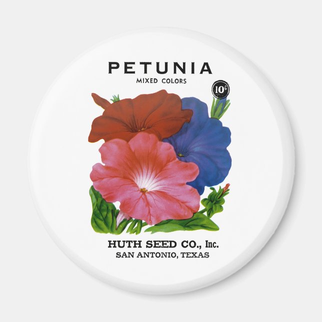Petunia Vintage Seed Packet Magnet (Front)