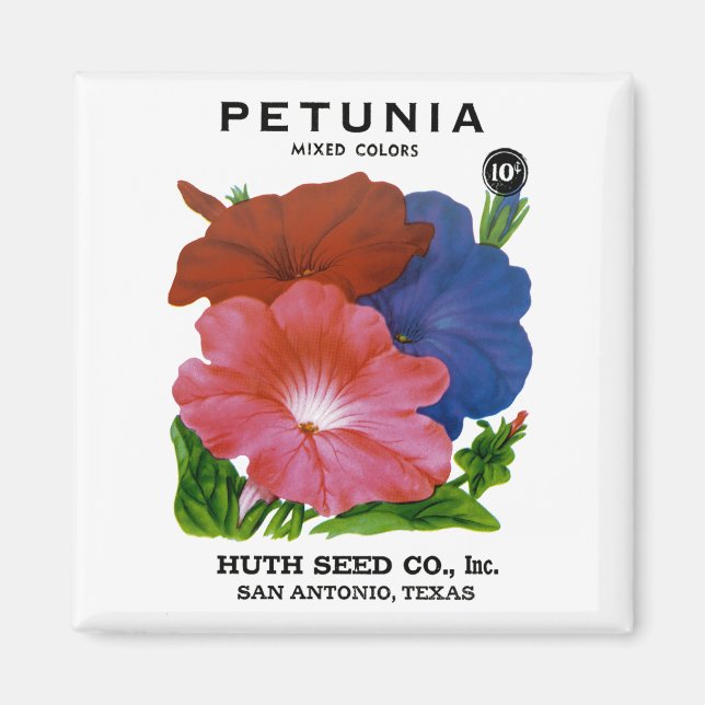 Petunia Vintage Seed Packet Magnet (Front)