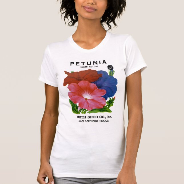 Petunia Vintage Seed Packet T-Shirt (Front)