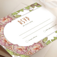 Petunia Wedding RSVP Insert Vintage Art Deco Mucha
