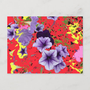 Petunias Bright Background Postcard