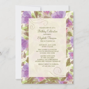 Petunias Floral Invitation