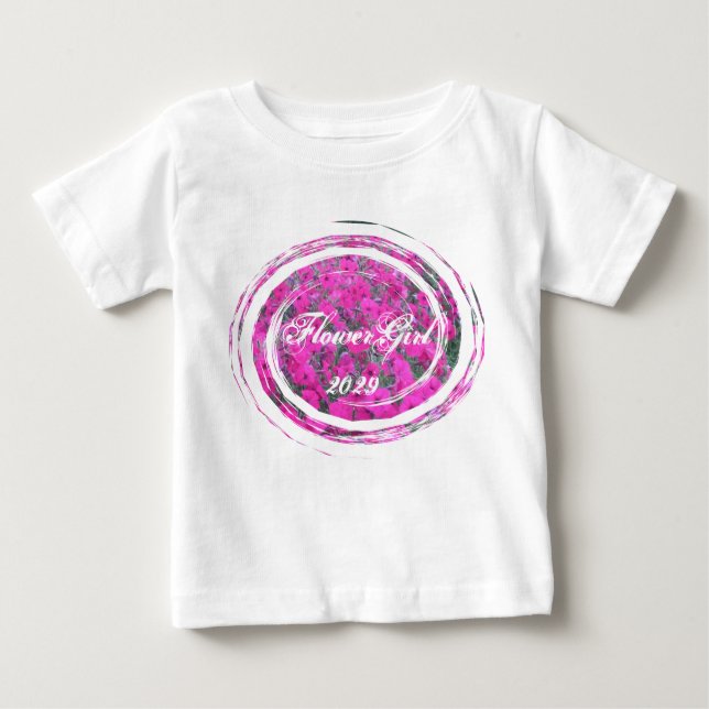 Petunias Flower Girl 2010 Wedding Party T-shirts - (Front)