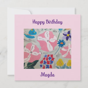 Petunias & Summer Flowers Flat Birthday Card