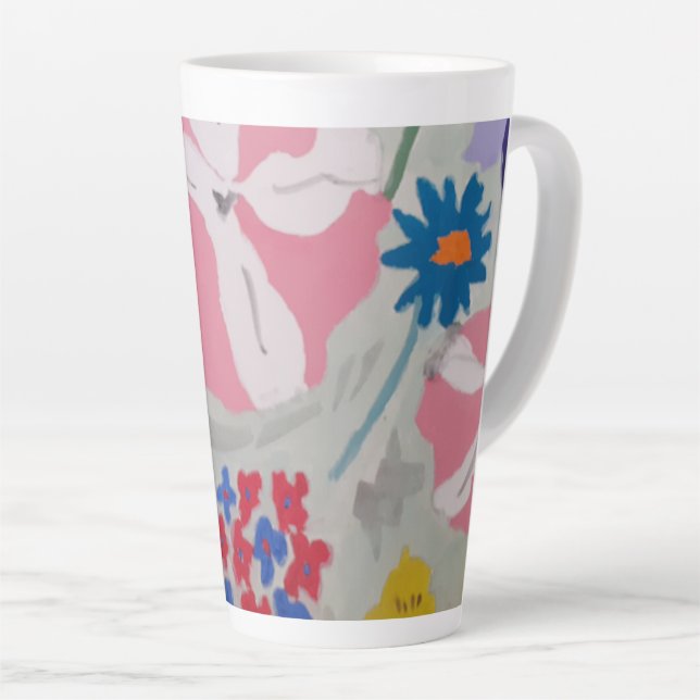 Petunias & Summer Flowers  Latte Mug (Right Angle)