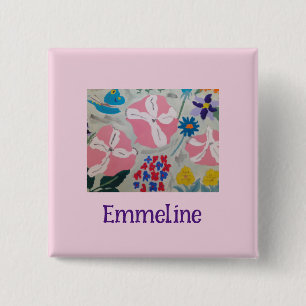 Petunias & Summer Flowers Personalised  15 Cm Square Badge