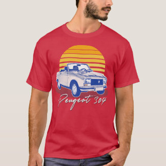 Peugeot 304 Cabriolet Vintage Sunset Design T-Shirt