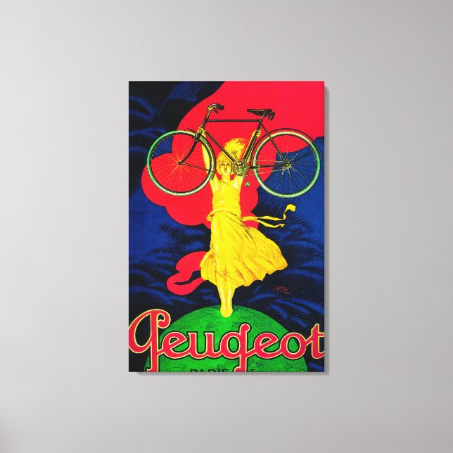 Peugeot Bicycle Vintage PosterEurope Canvas Print (Front)