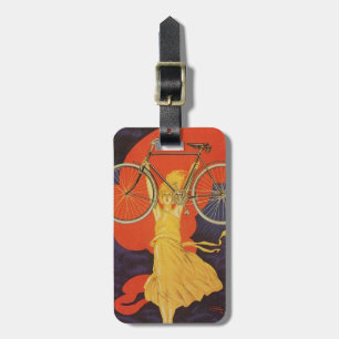 Peugeot Bicycles Bike Woman Paris Artistic Ad Luggage Tag