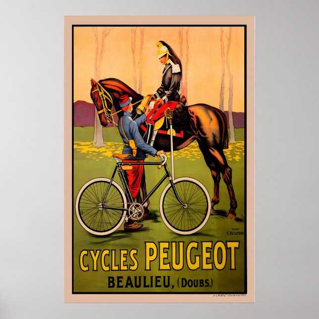 Peugeot Vintage Bicycle Poster (Front)