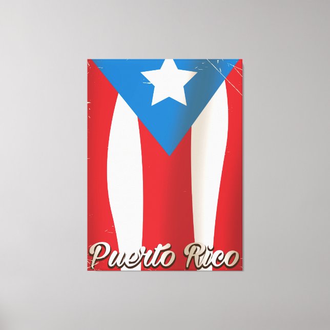 peurto rico vintage flag travel poster canvas print (Front)