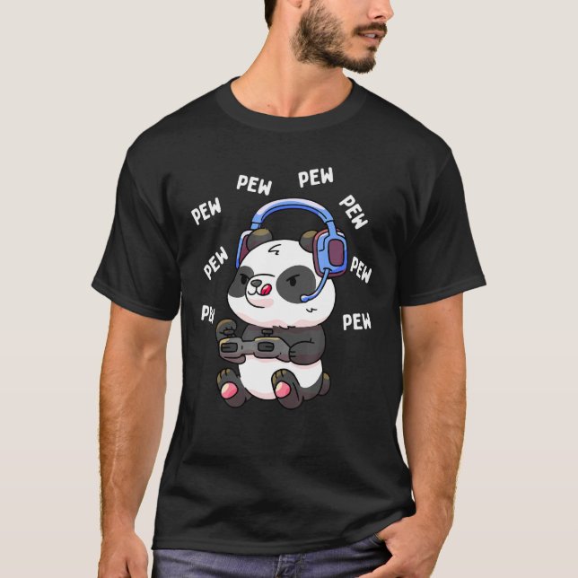 Pew Gamer Panda Pew Pew Gaming T-Shirt (Front)