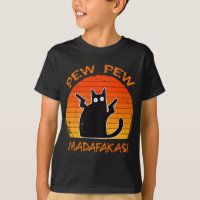 Pew Pew Madafakas Funny Black Cat Lovers Fun Gun M