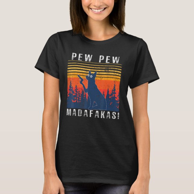 Pew Pew Madafakas  German Shepherd Dog T-Shirt (Front)