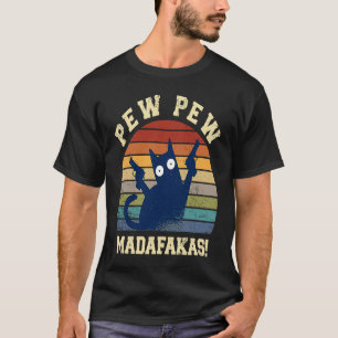 Pew Pew Madafakas  Pew Pew Cat Pyjamas Summer Cats T-Shirt