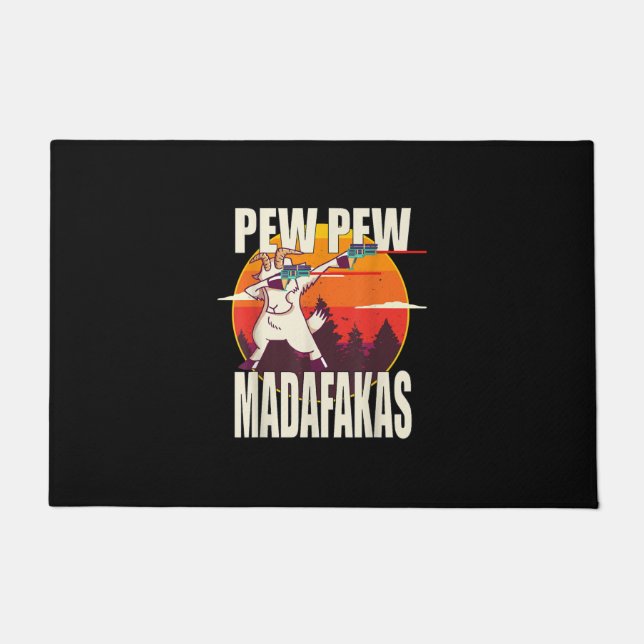 Pew Pew Madafakas Pew Pew Madafakas Goat Doormat (Front)