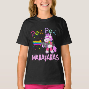 Pew Pew Madafakas t-shirt, Funny Unicorn w/ a gun T-Shirt