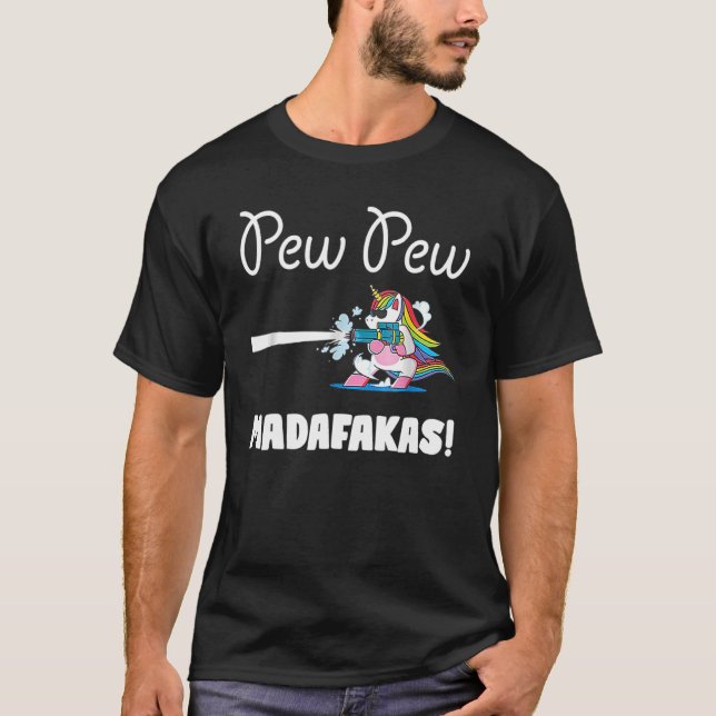 Pew Pew Madafakas  Women Unicorn T-Shirt (Front)