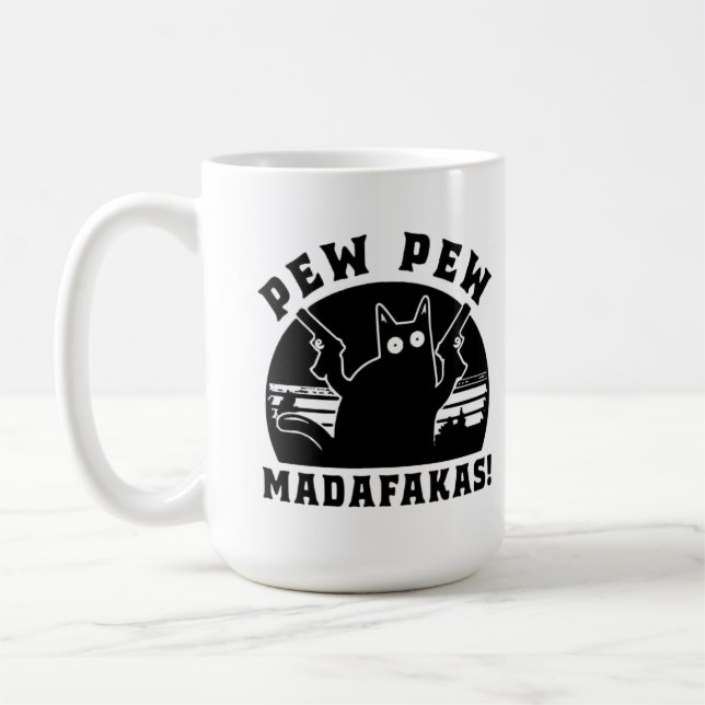 Pew Pew Mug-Funny Cat Mug Adorable Mug (Left)