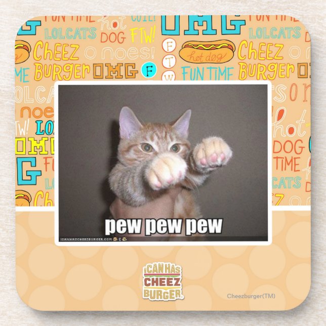 Pew pew pew coaster (Front)