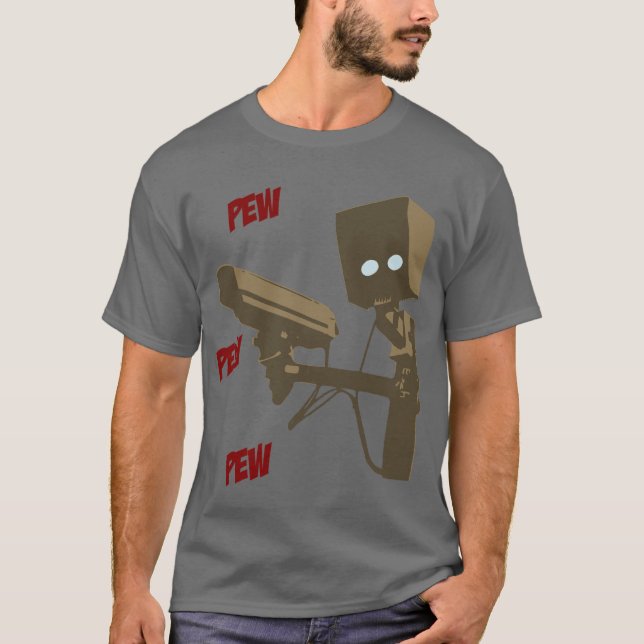 Pew Pew Pew Laser Radar Gun Robot T-Shirt (Front)