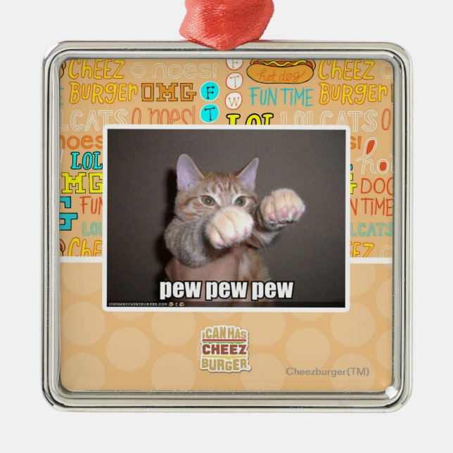 Pew pew pew metal tree decoration (Front)