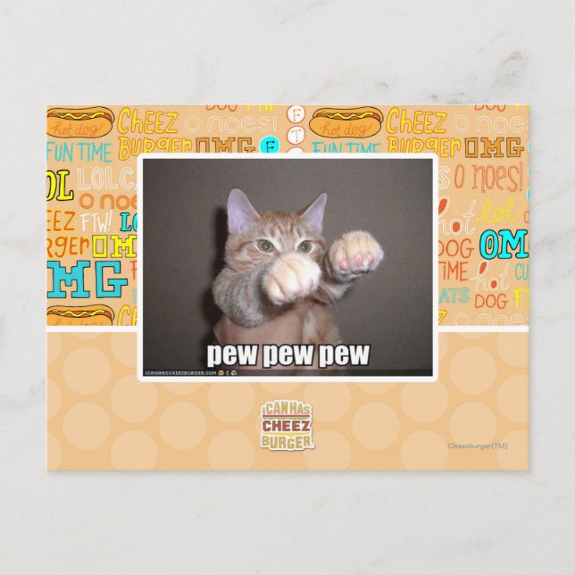 Pew pew pew postcard (Front)