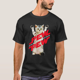 Pew Pew Sci Fi Cat Gamer Noise For Men Women Boys  T-Shirt