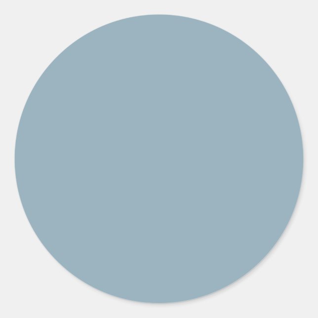 Pewter Blue Solid Colour Classic Round Sticker (Front)