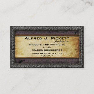 Pewter Frame Steampunk Cogs Business Card