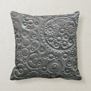 Pewter Gears Throw Pillow