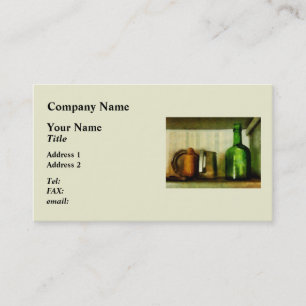 Pewter Mug And Green Bottle Business Card