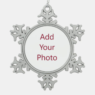Pewter Snowflake Christmas Ornament add your image