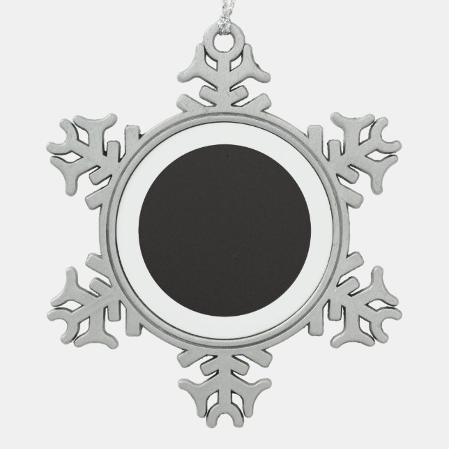 Pewter Snowflake Ornament Red Background (Front)