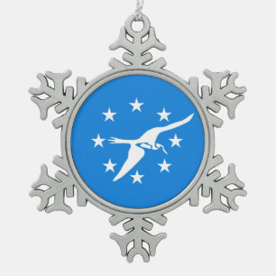 Pewter Snowflake Ornament with Corpus Christi Flag