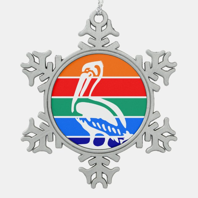 Pewter Snowflake Ornament with St. Petersburg (Front)